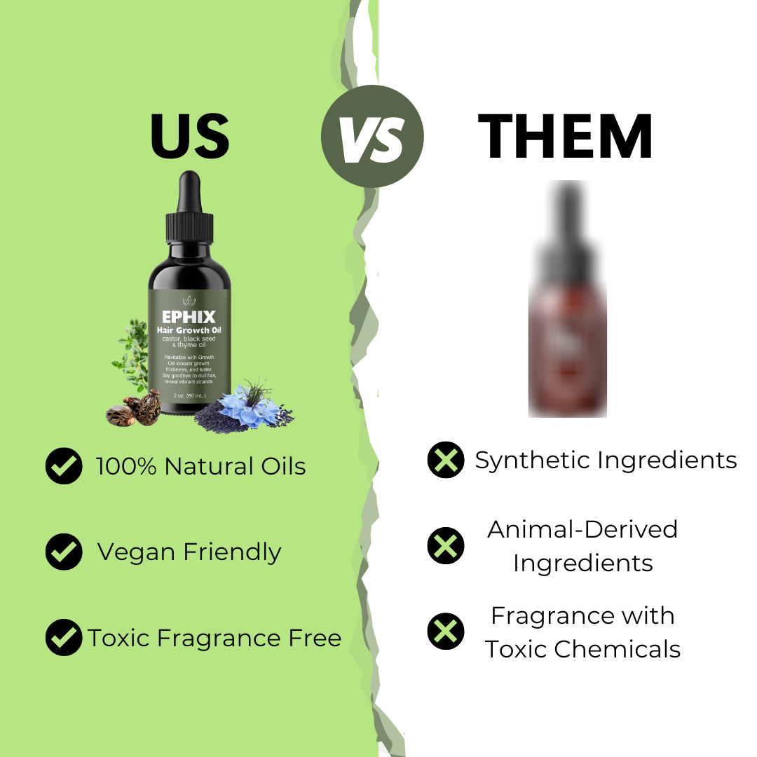 EPHIX Hair Growth Oil with Castor, Black Seed, and Thyme Oil