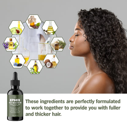 EPHIX Hair Growth Oil with Castor, Black Seed, and Thyme Oil