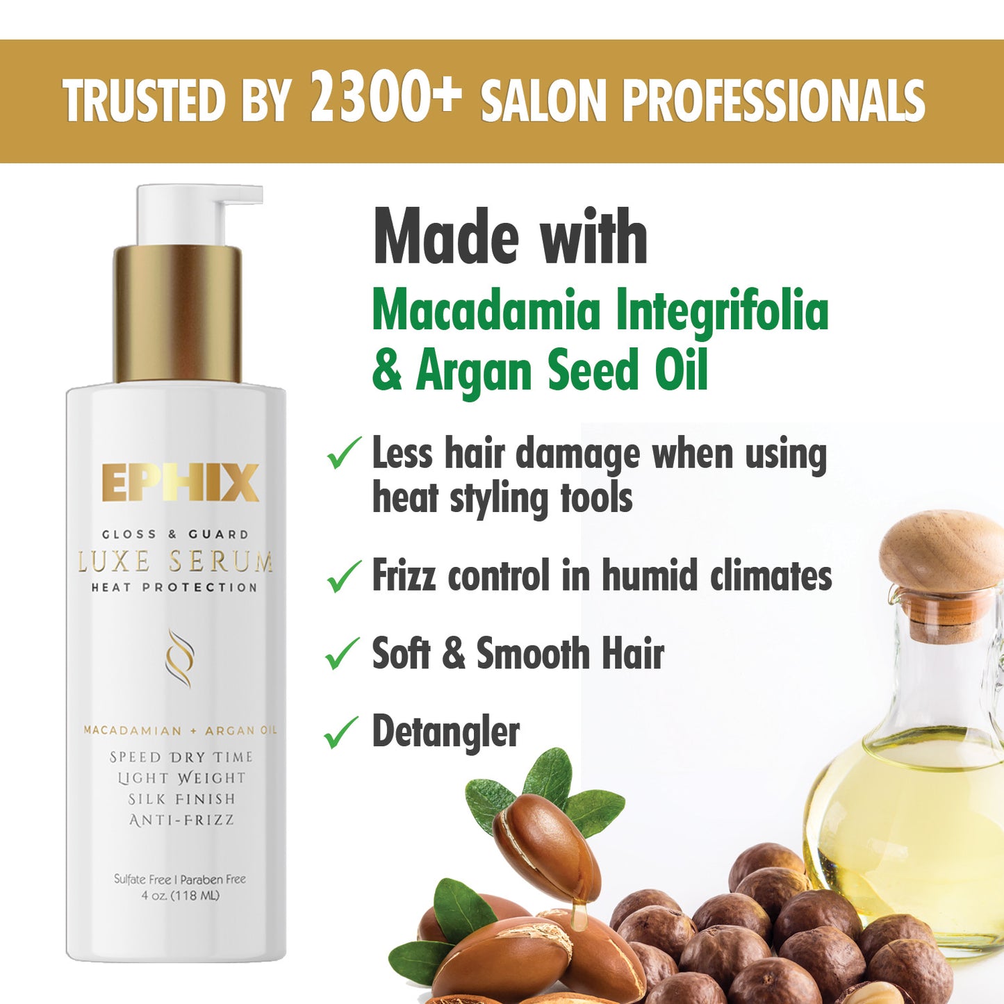 EPHIX Luxe Serum - Gloss and Guard, Heat Protectant